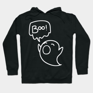 Cute Ghost Minimalist Aesthetic Halloween Design Hoodie